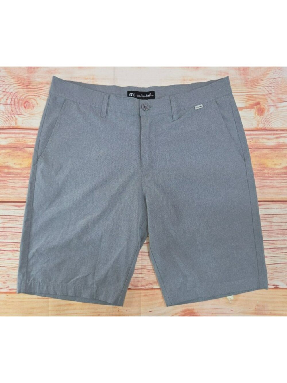 Travis Mathew Mens Gray Shorts Size 34 Polyester Blend Casual Wear